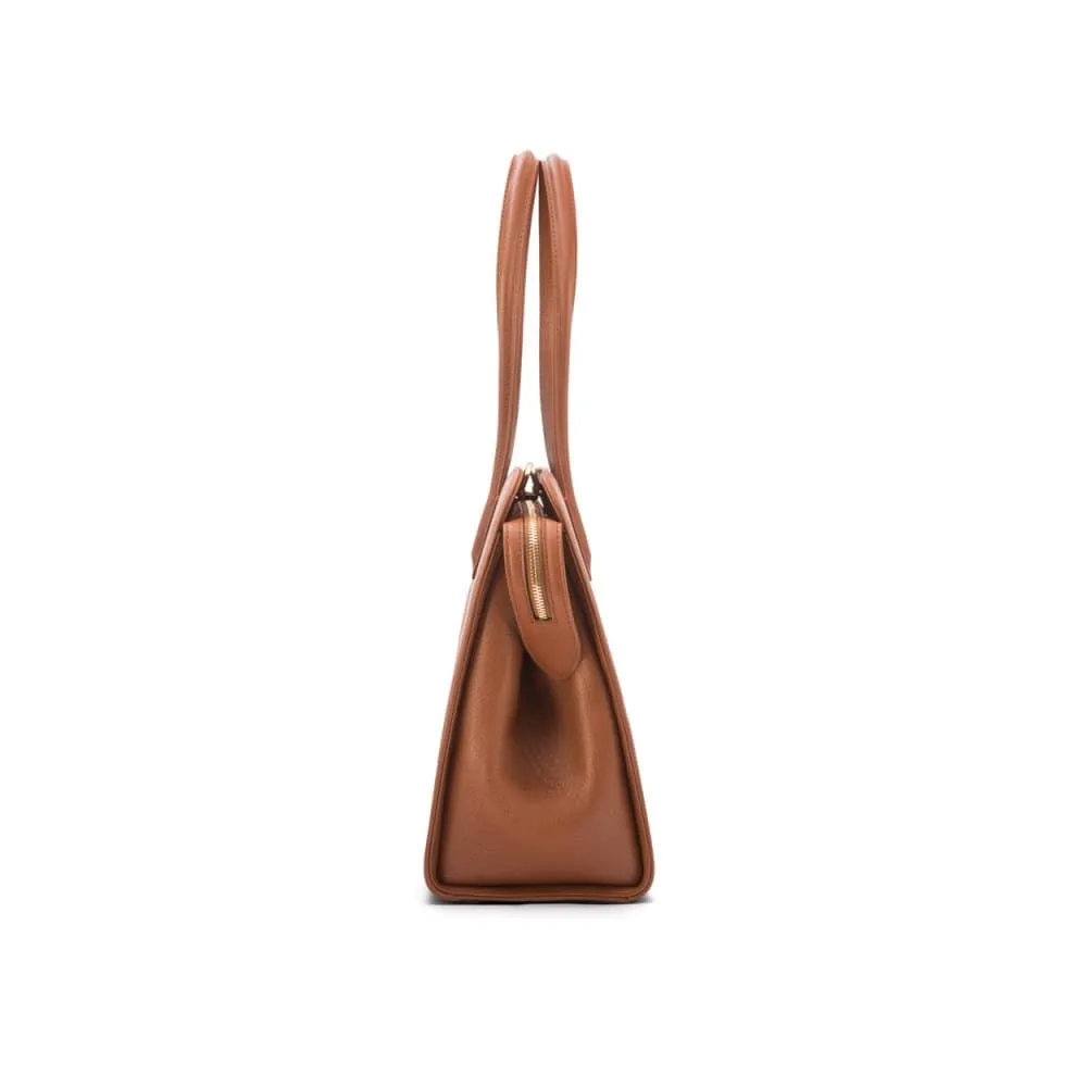 Ladies' Leather 15" Laptop Handbag - Tan