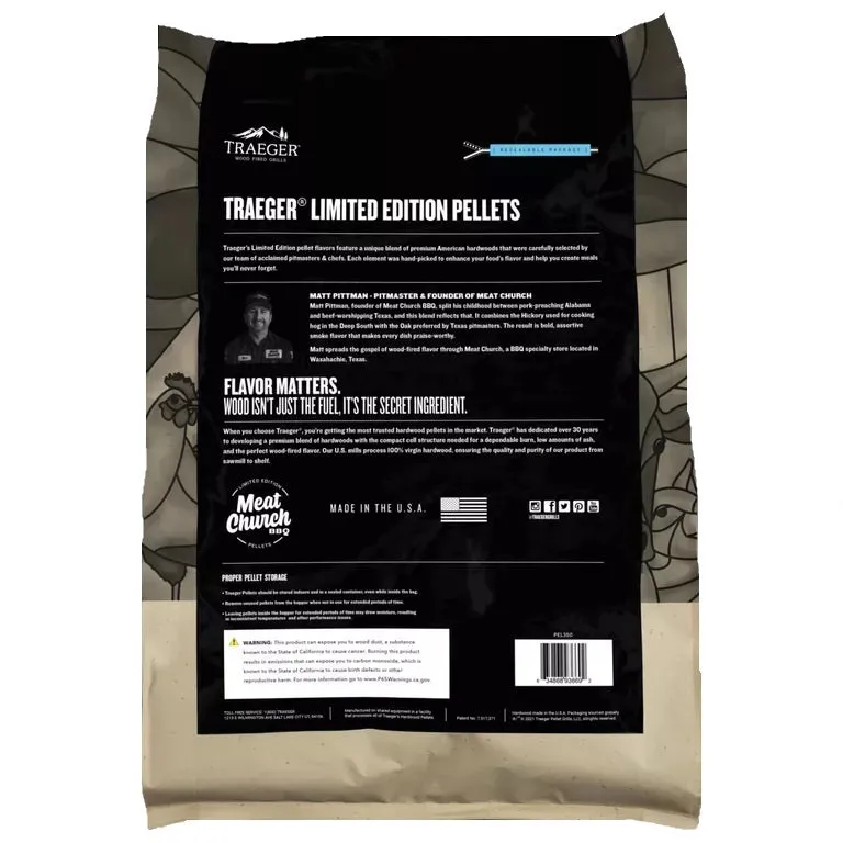 Limited Edition Traeger Meat Church Blend Wood Pellets