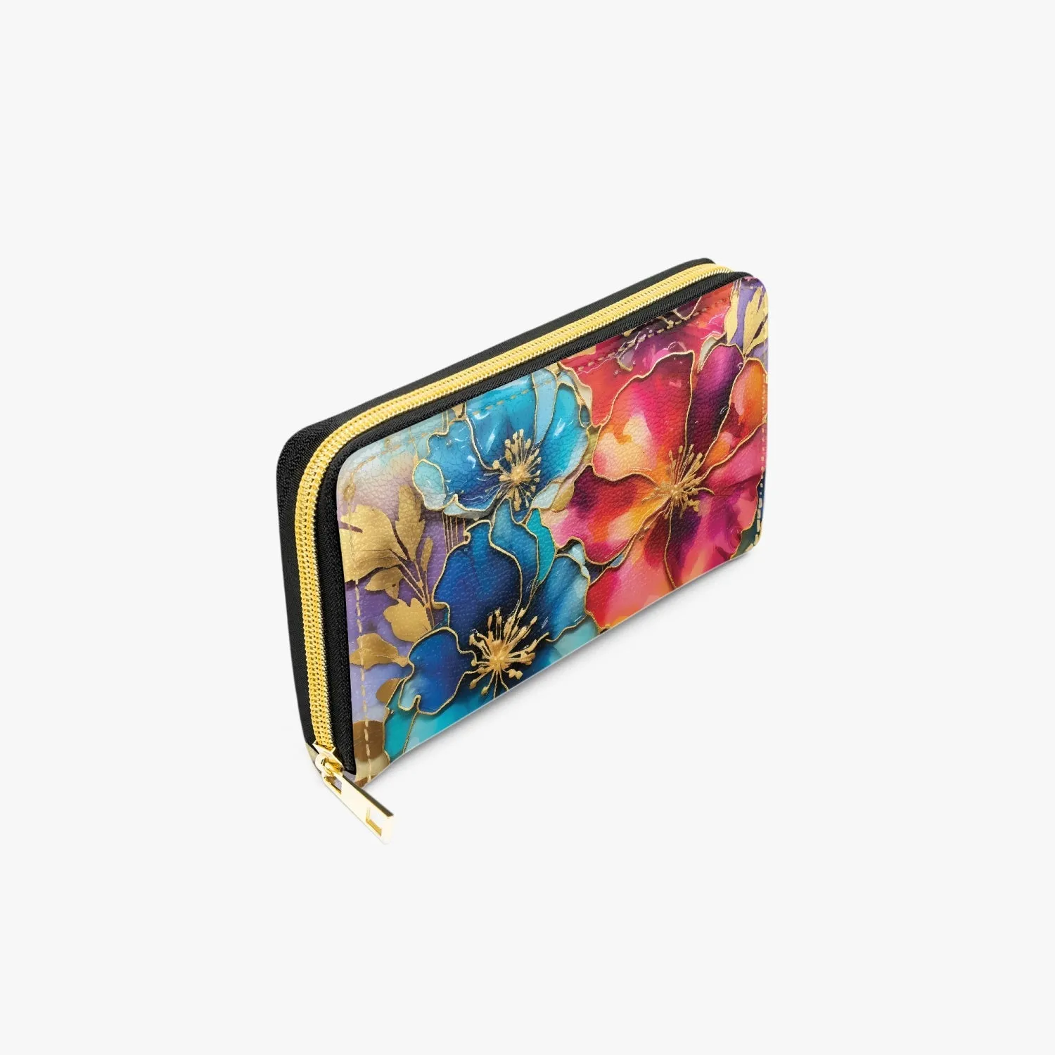 Long Type Zipper Purse - Floral