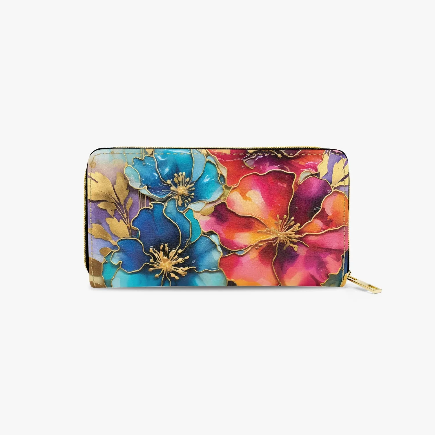 Long Type Zipper Purse - Floral