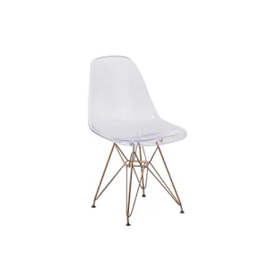 Lucent Clear Chair with Gold Base