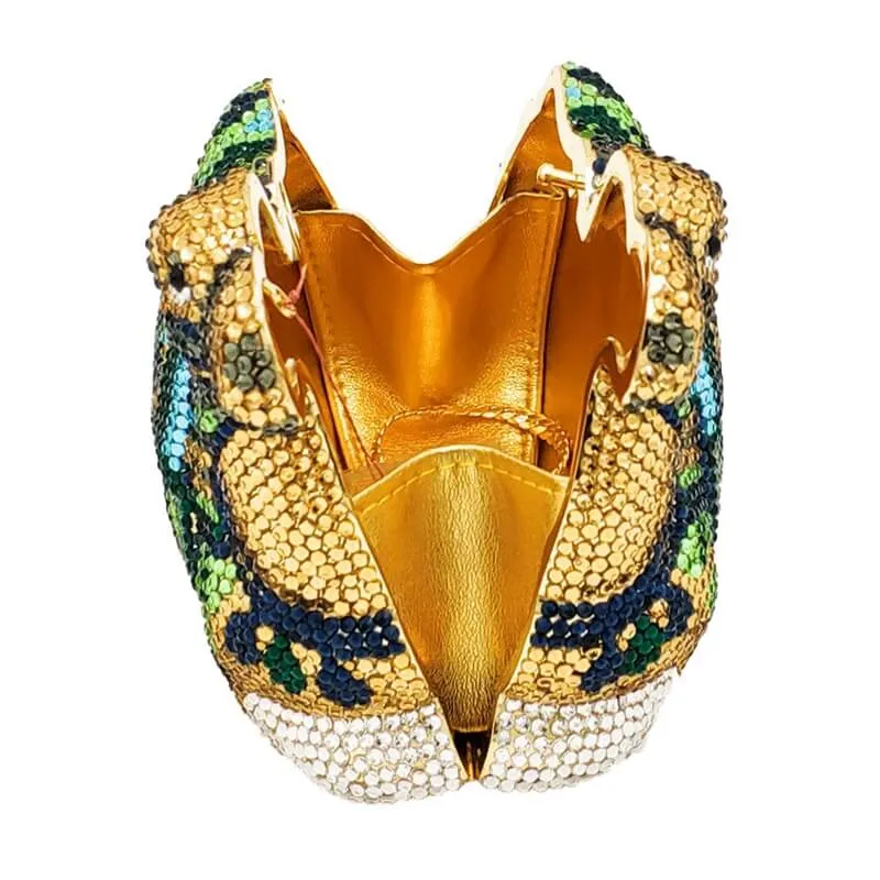 Luxury  Camel Crystal Clutch Purse