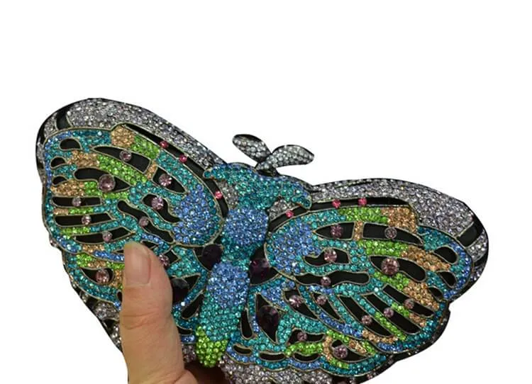 Luxury Crystal Bufferfly Clutch Handbag