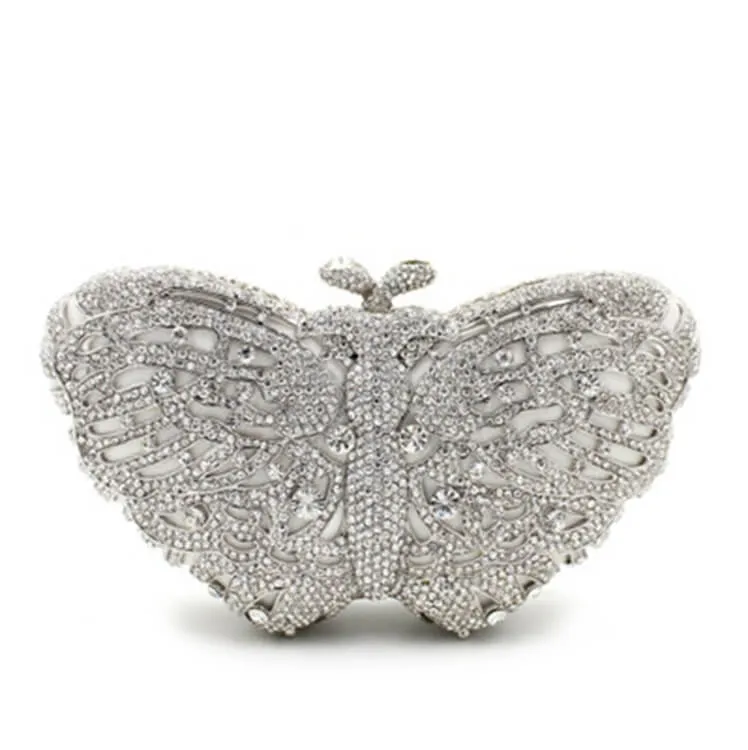 Luxury Crystal Bufferfly Clutch Handbag