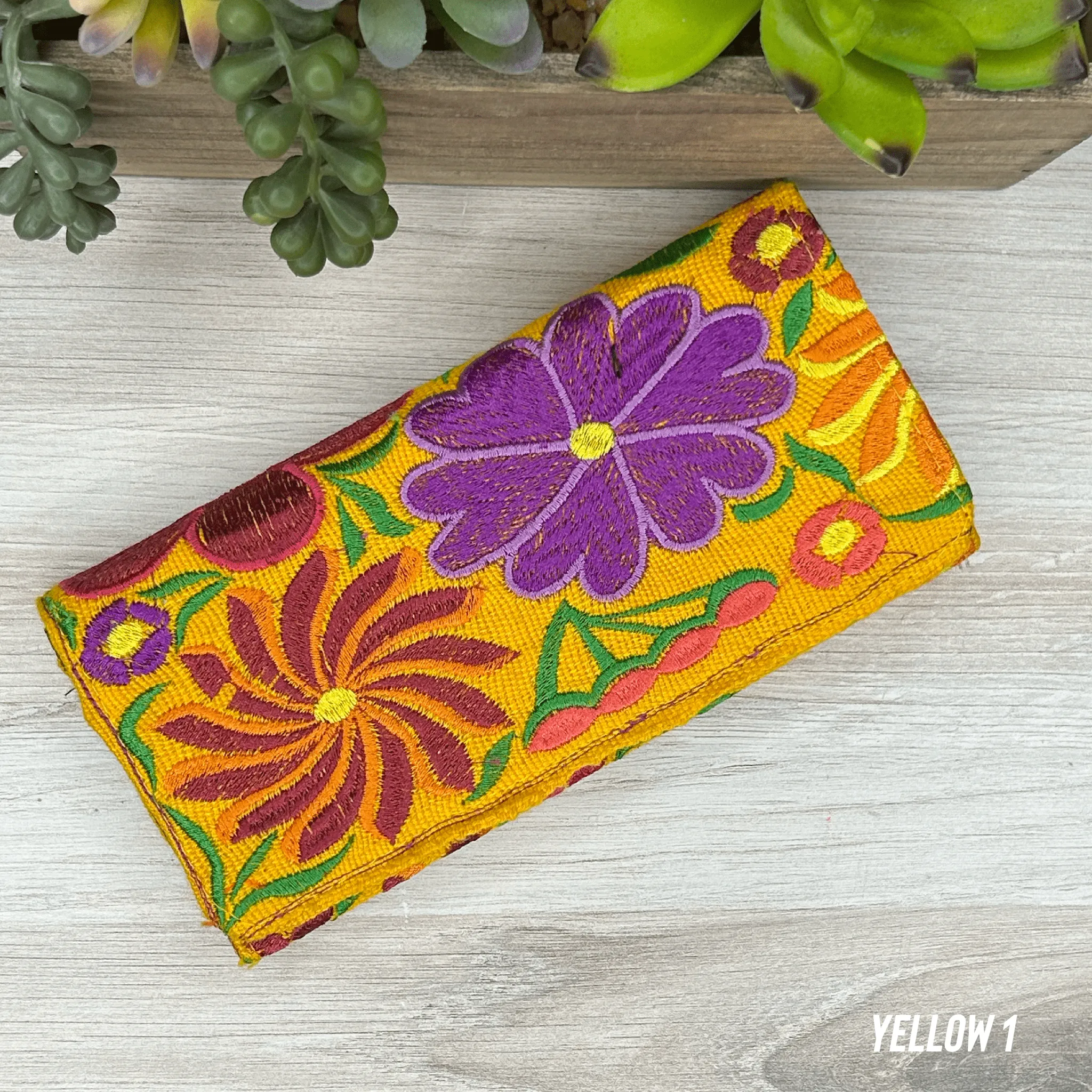 Mexican Embroidered Wallet - Zinnia