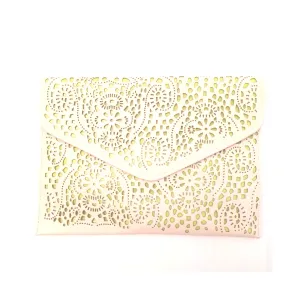 Michelle Ivory and Neon Green Clutch Bag