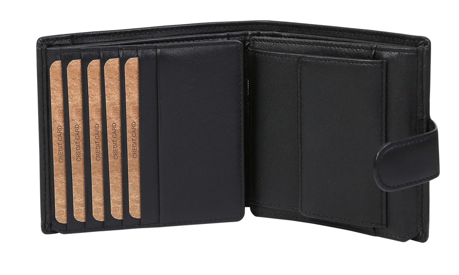 Modapelle - MENS VINTAGE RFID LEATHER WALLET BLACK