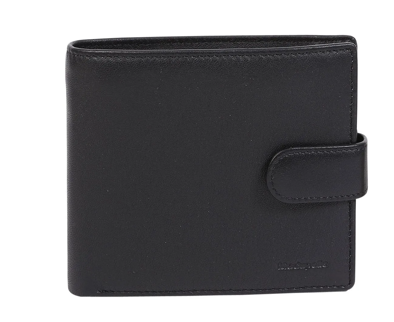 Modapelle - MENS VINTAGE RFID LEATHER WALLET BLACK