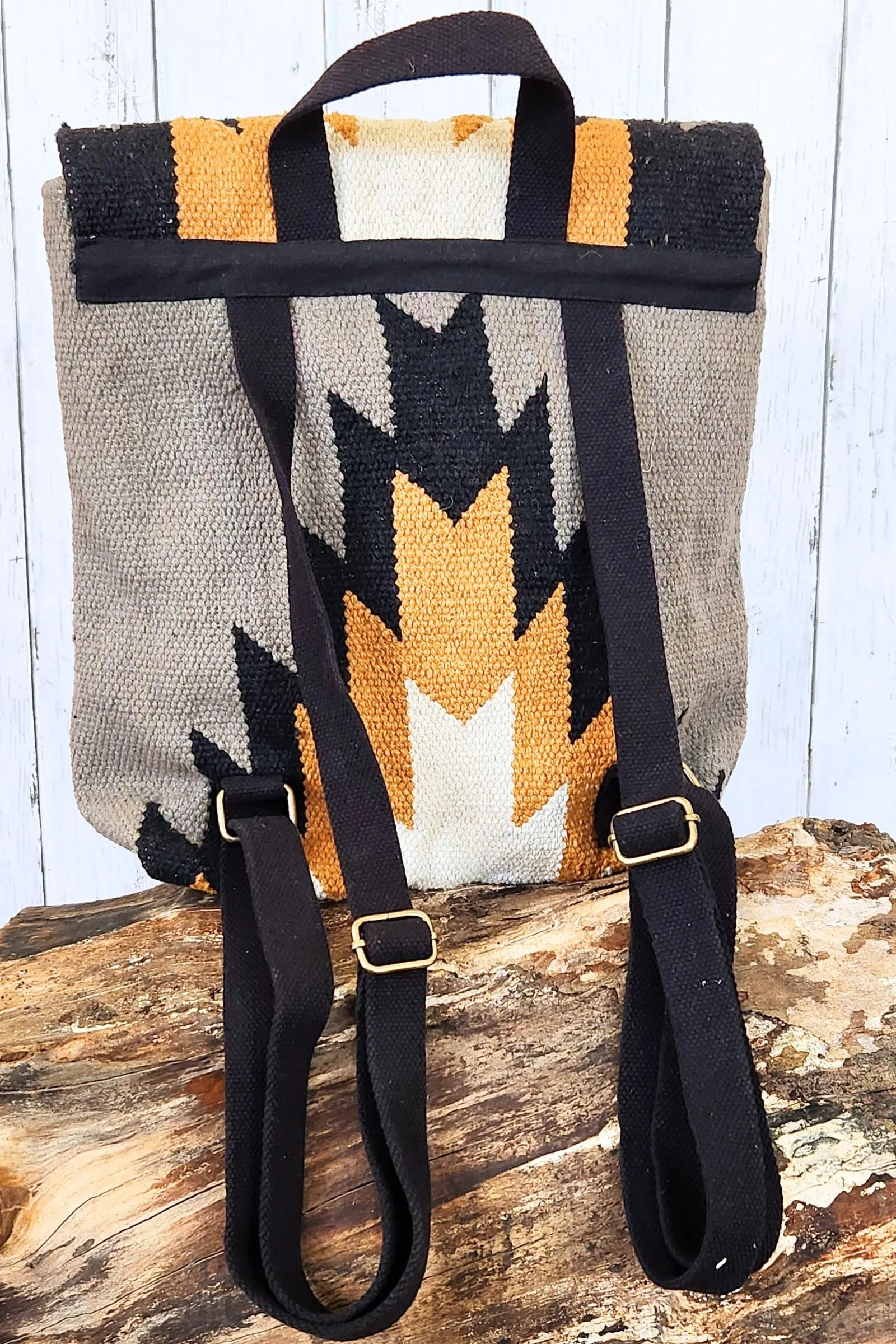 Mustard & Gray Aztec Backpack