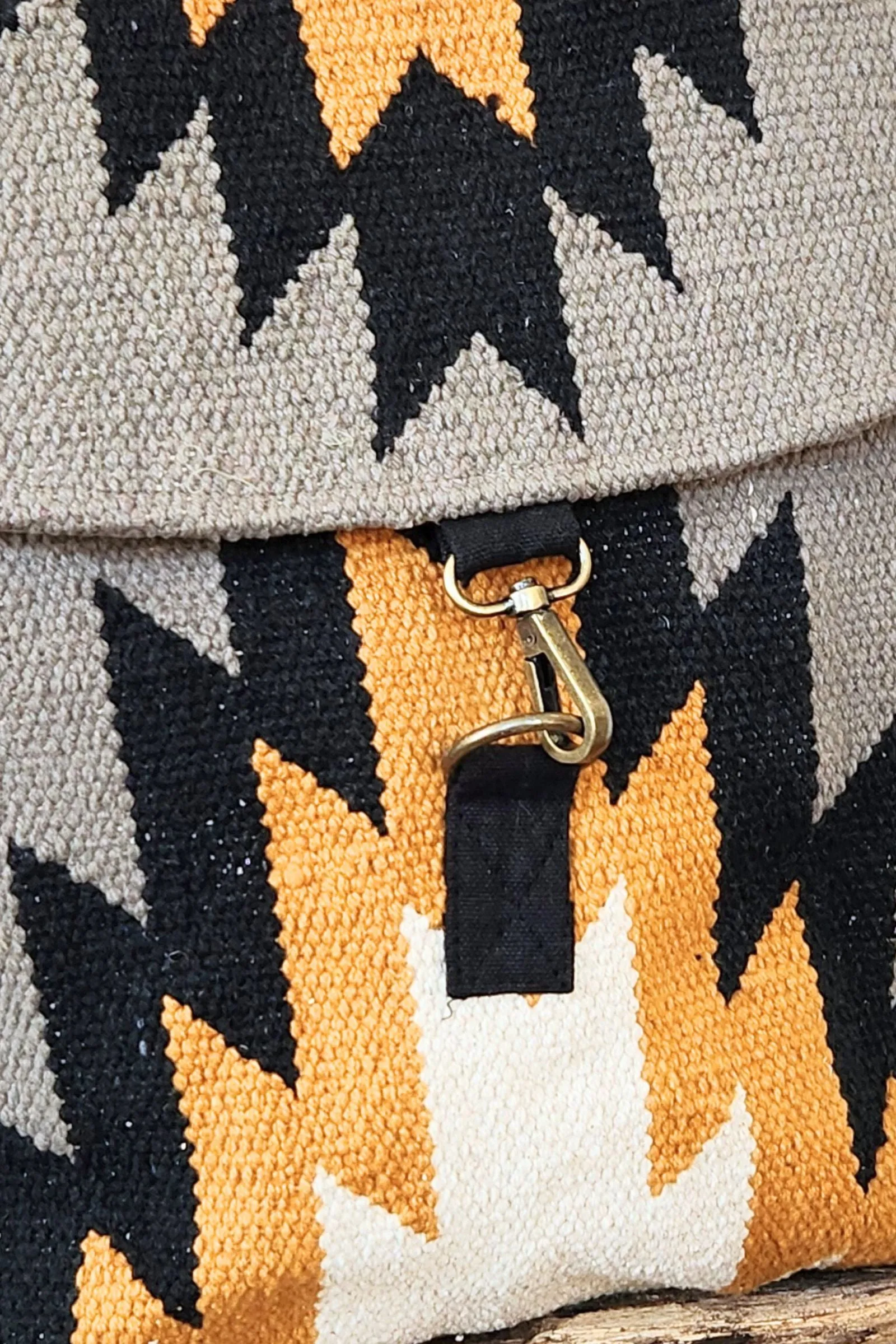 Mustard & Gray Aztec Backpack