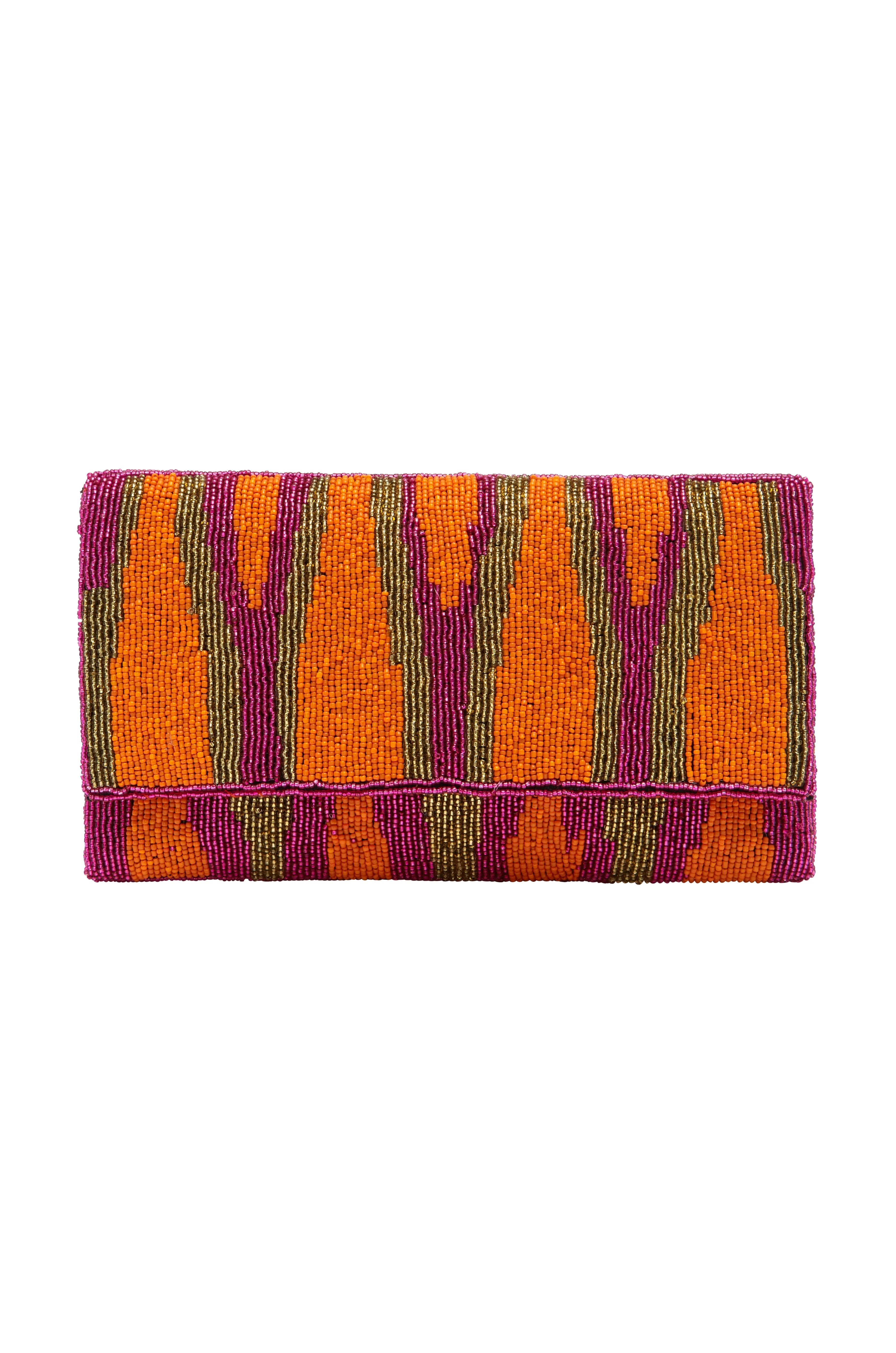 Namira Sequinned Clutch Bag Orange/Pink