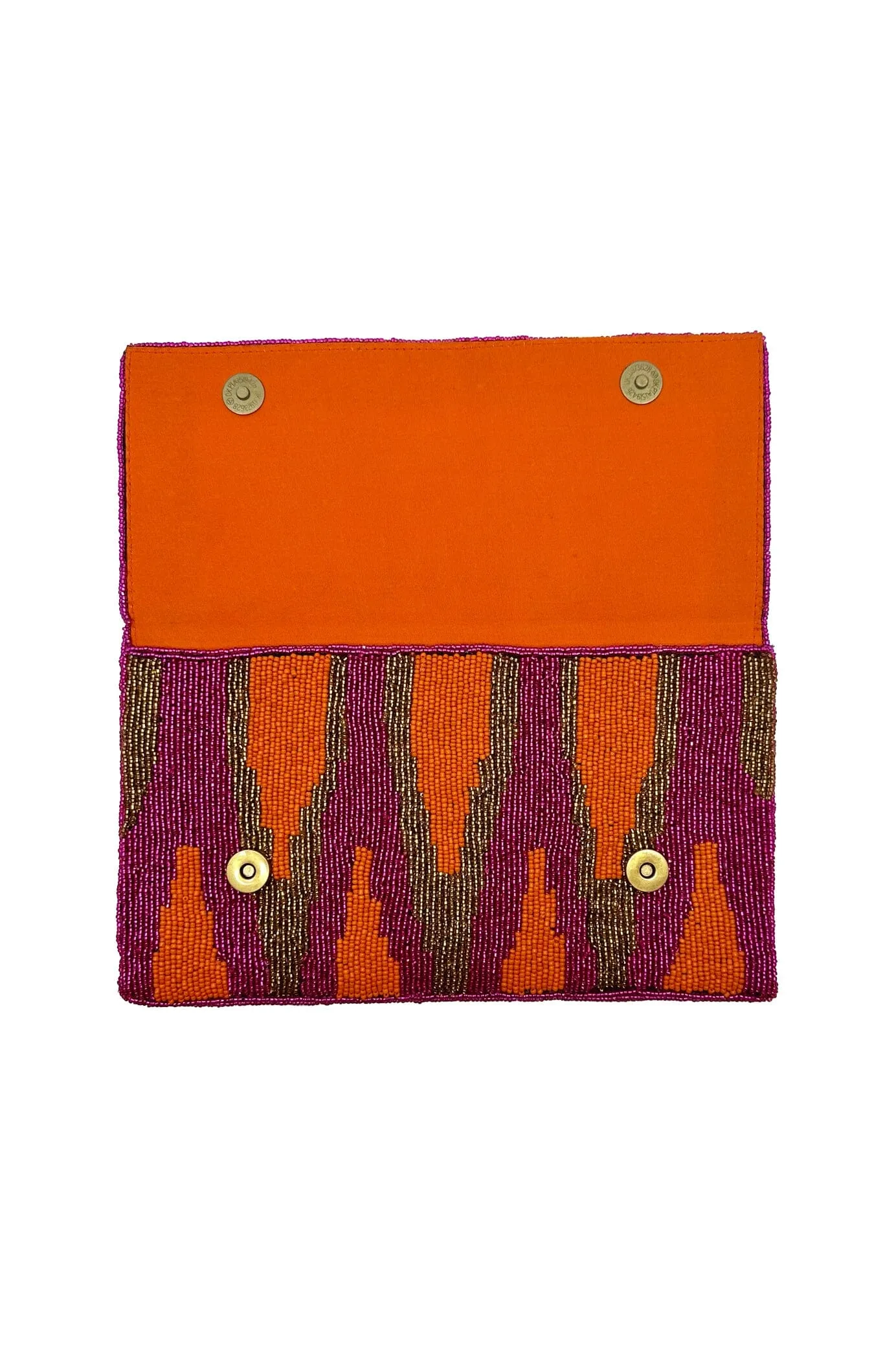 Namira Sequinned Clutch Bag Orange/Pink