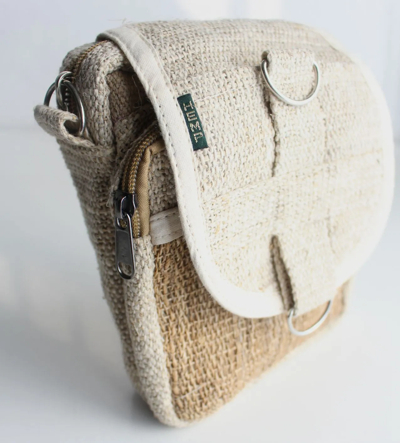 Natural Hemp Cross Body Carry Bag