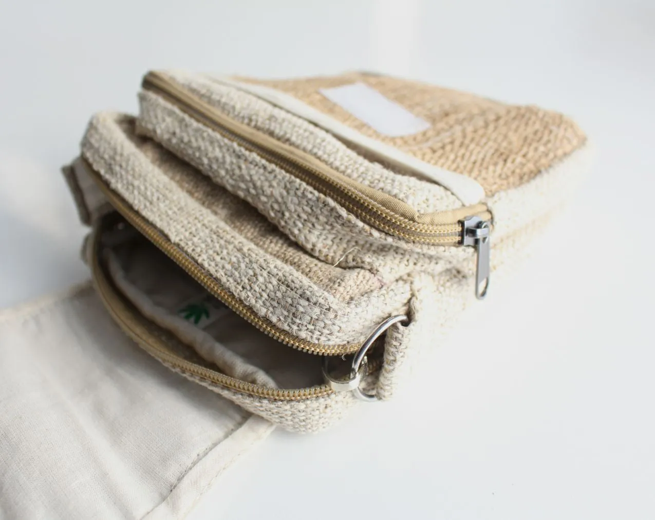 Natural Hemp Cross Body Carry Bag