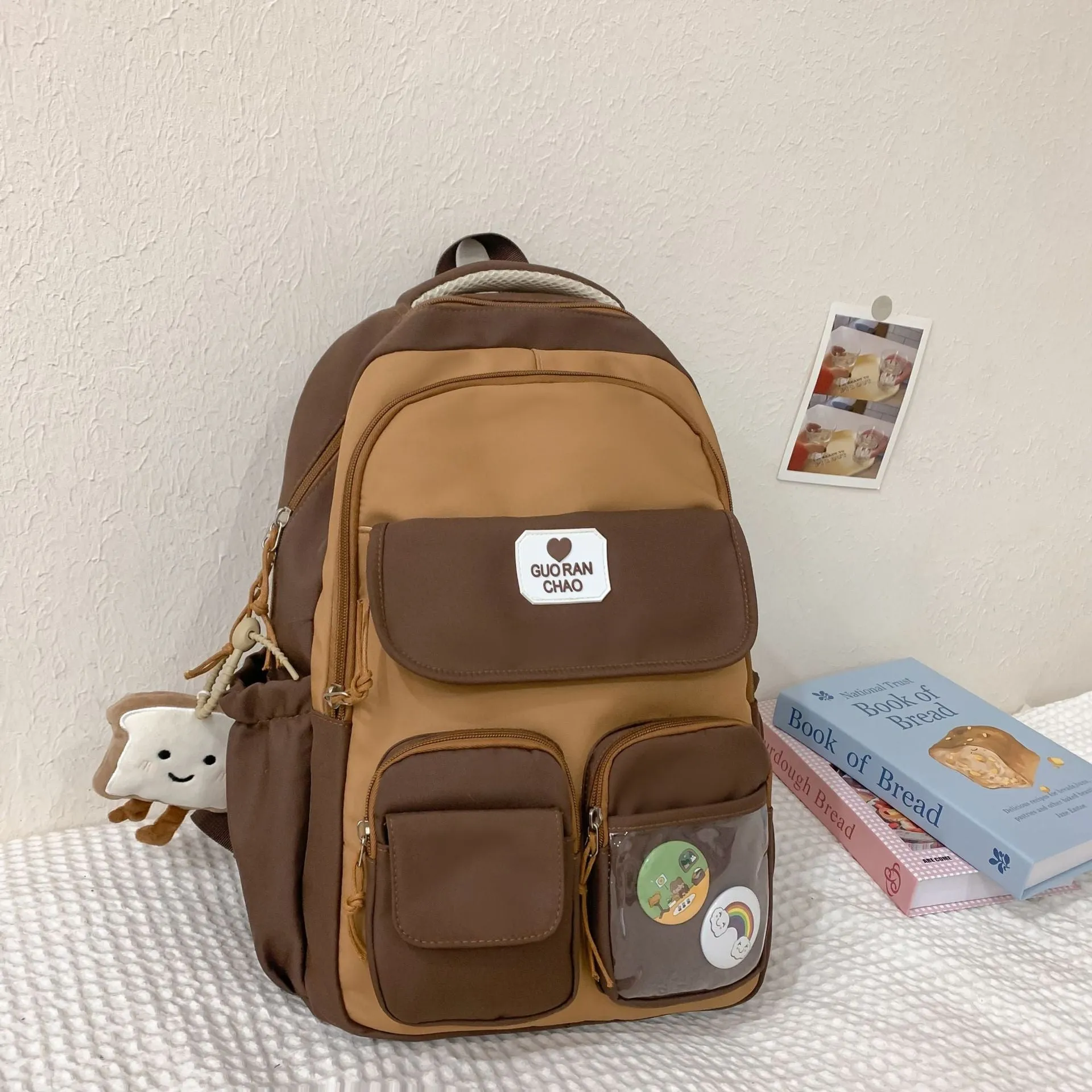 New Cute Korean College Ins Schoolbag Female Large Capacity Primary and Secondary School Students Strong Durable Wide Shoulder Strap Backpack