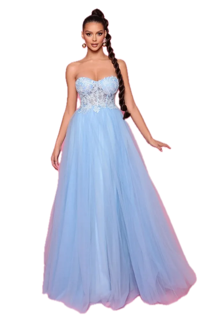 Nicoletta Strapless Lace Gown with Sweetheart Neckline