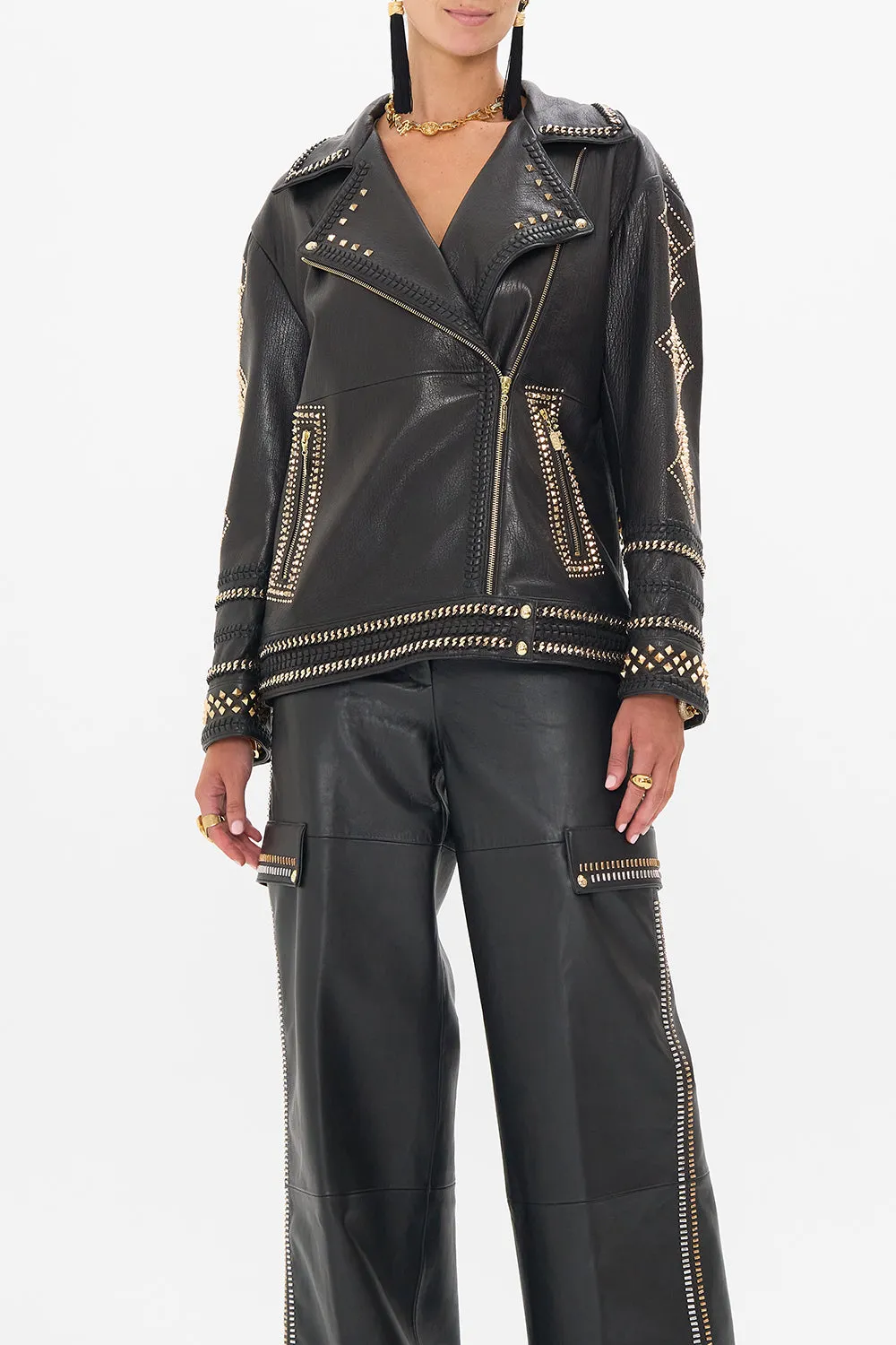 OVERSIZED LEATHER BIKER JACKET THEY CALLED HER NEFERTARI