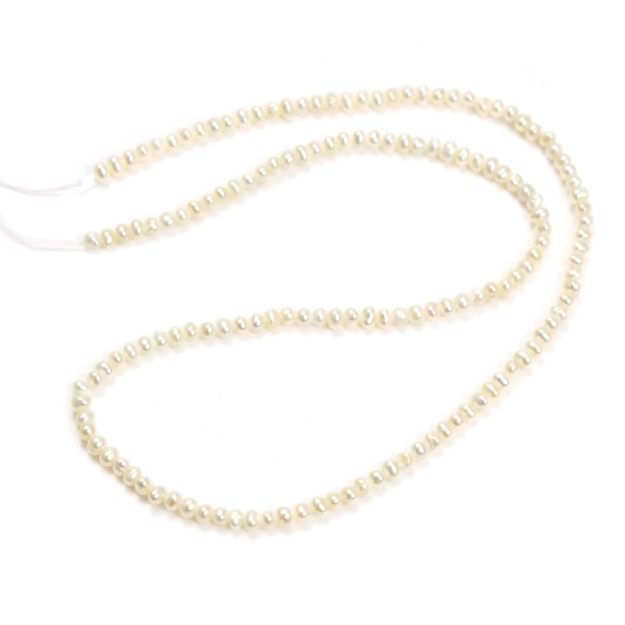 Pearl Potato 3mm Smooth Round Bead Strands