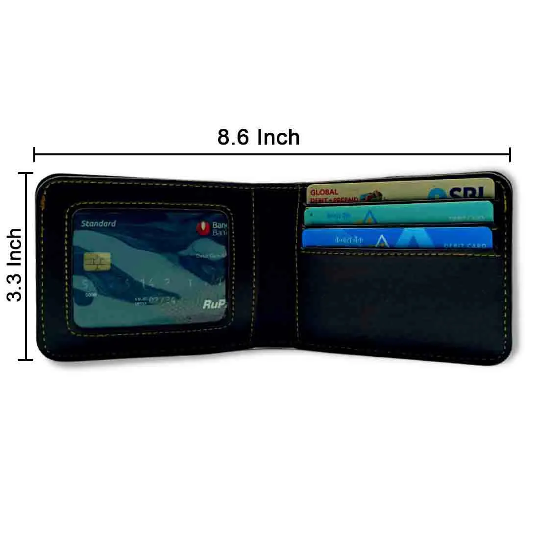 Personalised Wallet for Him Men Black Purse - Airplane