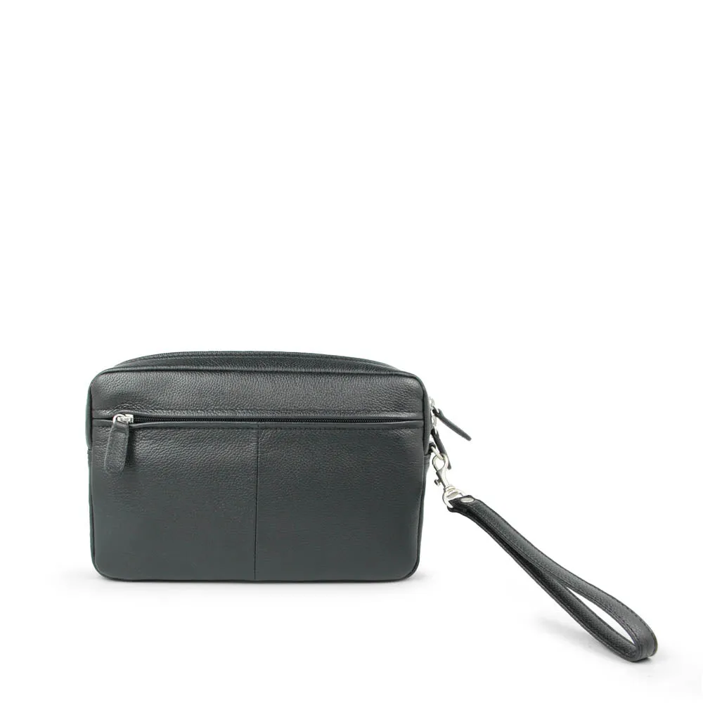 Picard Jet 2028 Men's Zipper Leather Clutch Bag (Black)