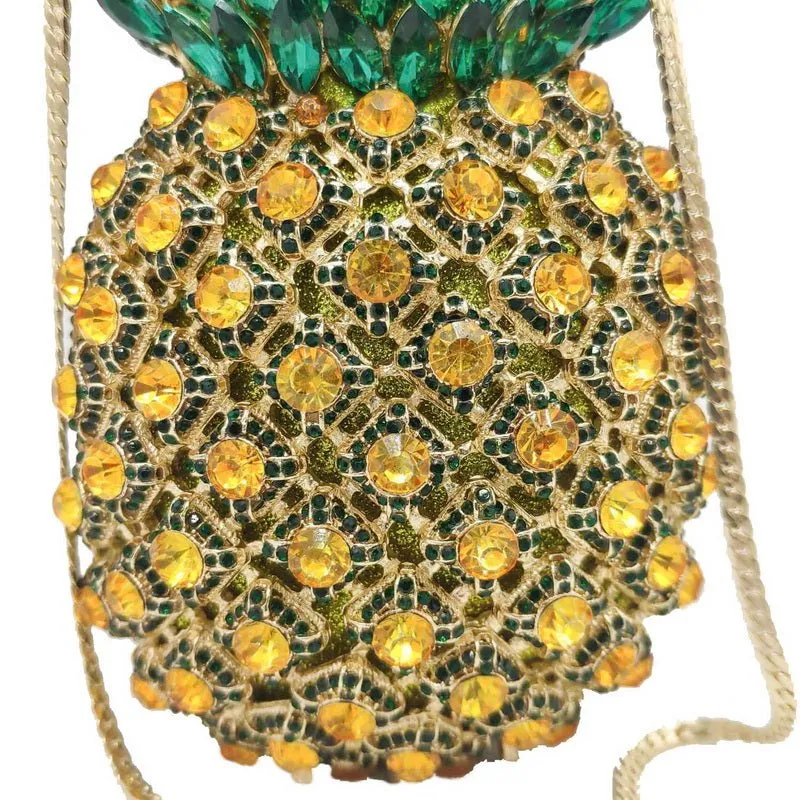 Pineapple Rhinestone Purse Diamond Clutch Bag For Women