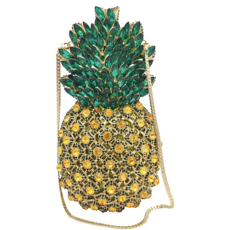 Pineapple Rhinestone Purse Diamond Clutch Bag For Women