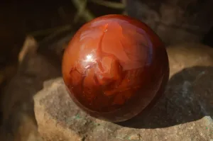 Polished  Stunning Carnelian Agate Spheres  x 2 From Madagascar