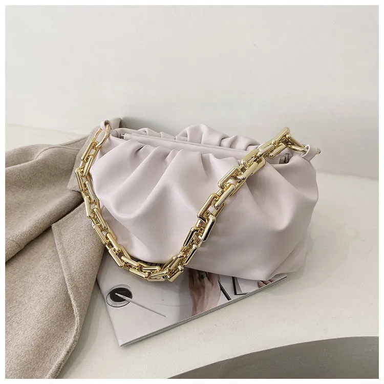 Portable Cloud Clip Mouth Bag Dumpling Bag Underarm Bag