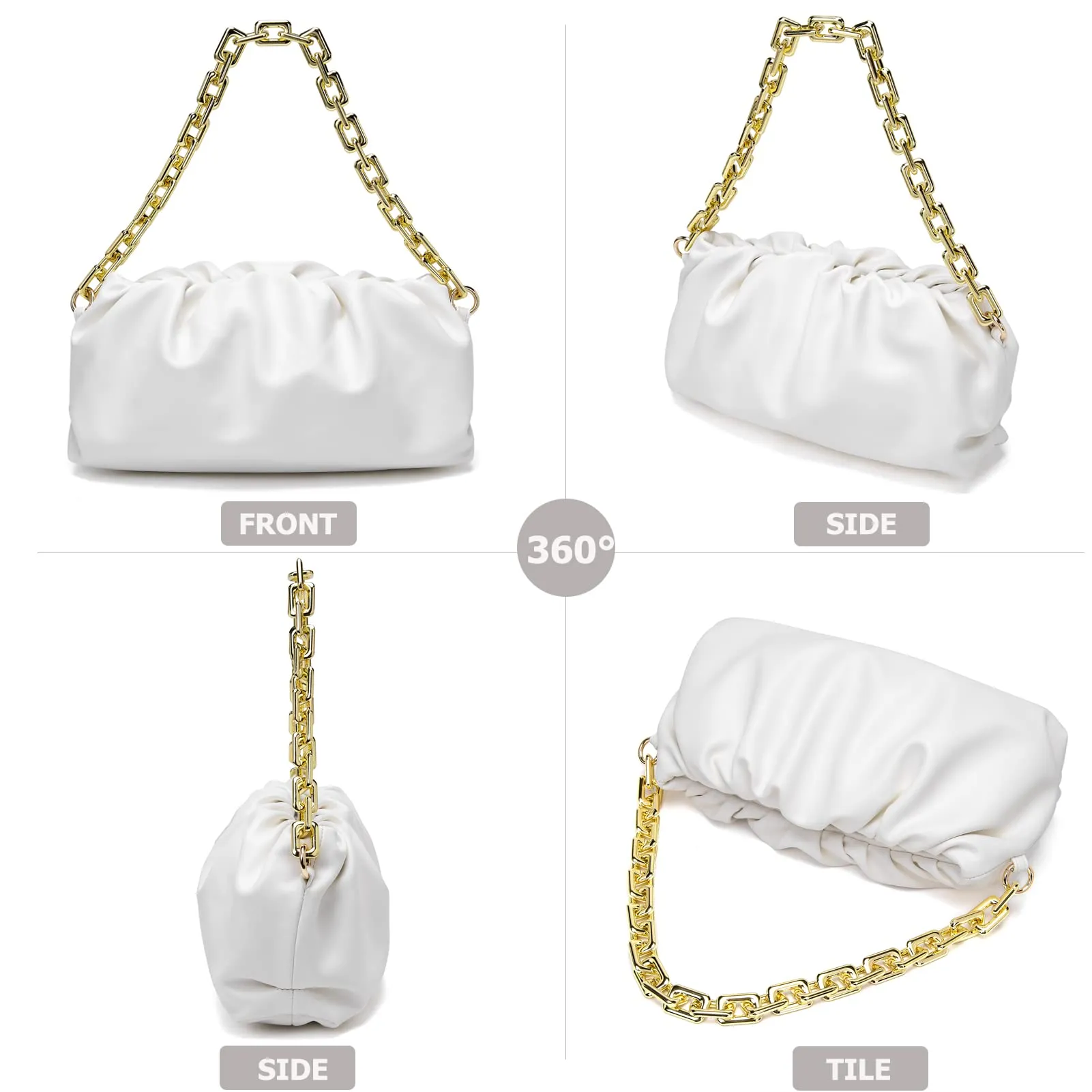 Portable Cloud Clip Mouth Bag Dumpling Bag Underarm Bag