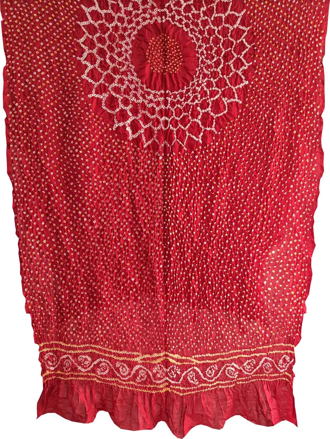 Red Bandhani Pure Gajji Silk Dupatta