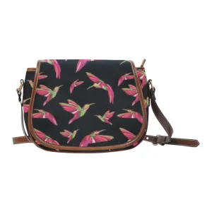 Red Swift Colourful Black Saddle Bag/Large