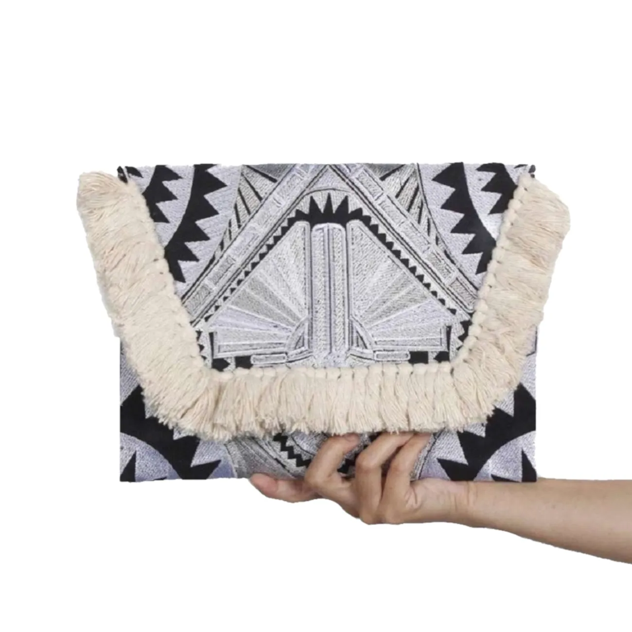 Santorini Fringed Boho Festival Clutch Bag