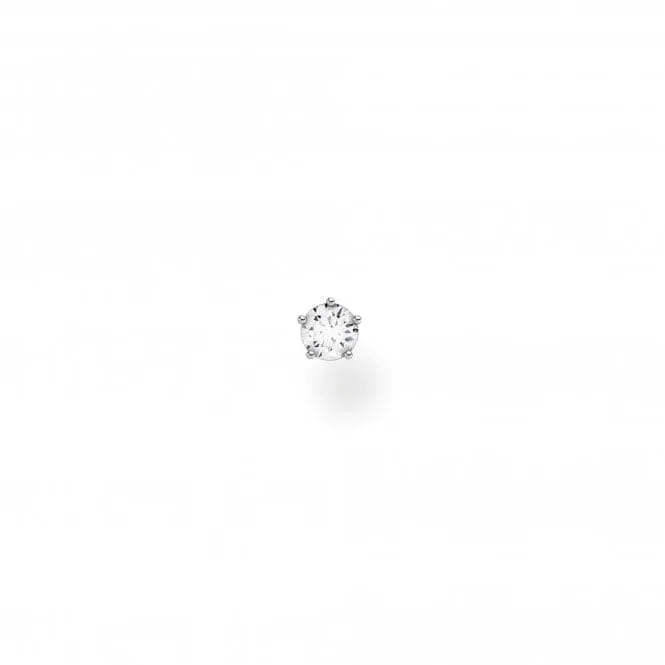 Silver Zirconia Single Ear Stud - Small H2147-051-14