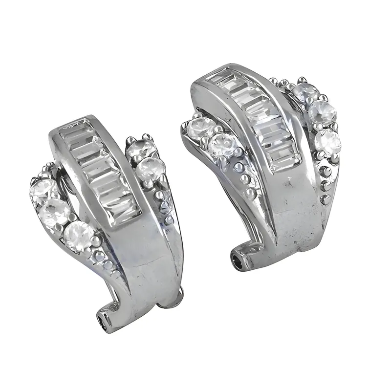 Stunning Cubic Zirconia Silver Earrings - Rocking Style Jewelry