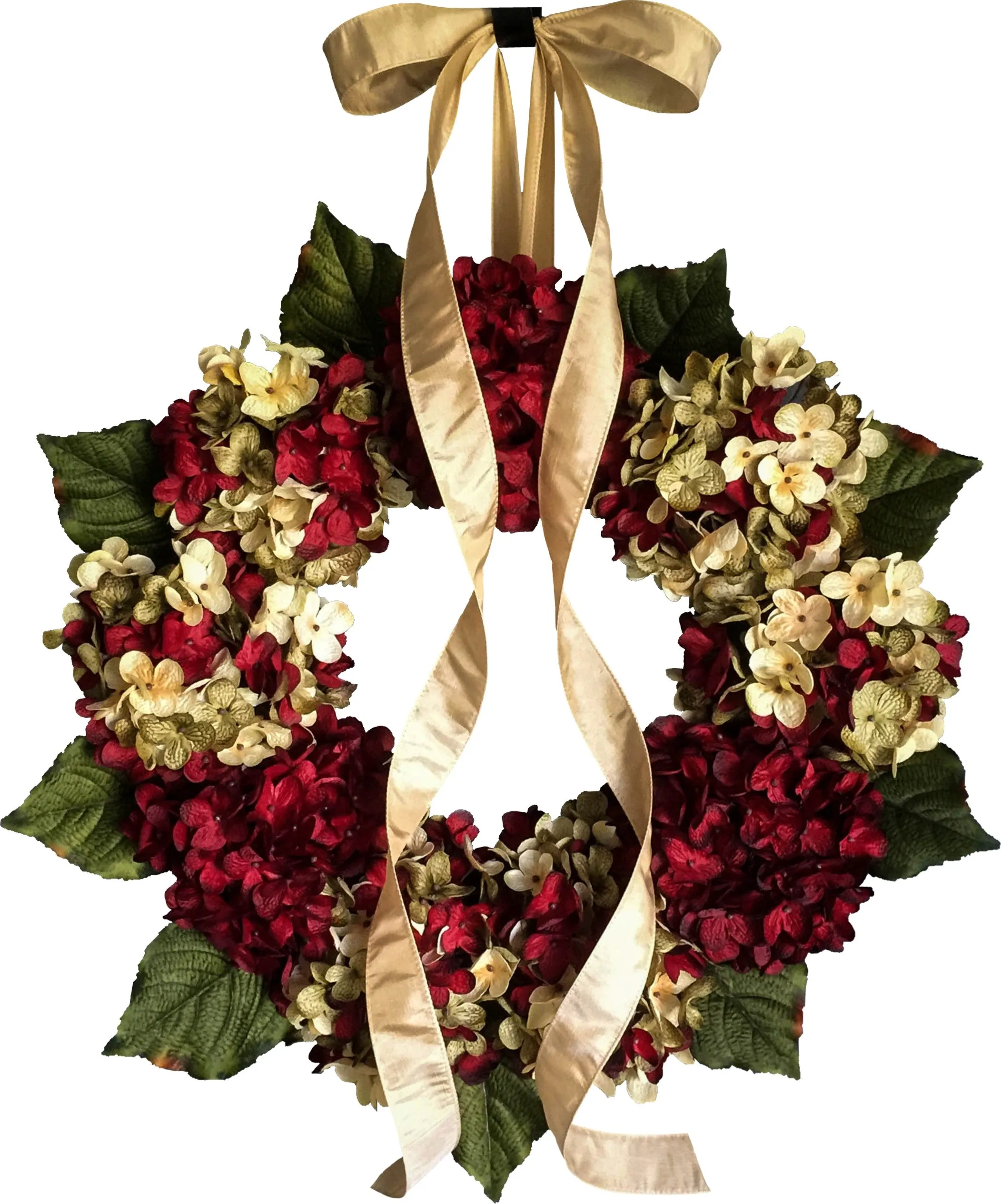 Stunning Red Hydrangea Front Door Wreath