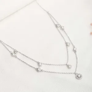 Stunning Silver Layered 925 Silver Necklace