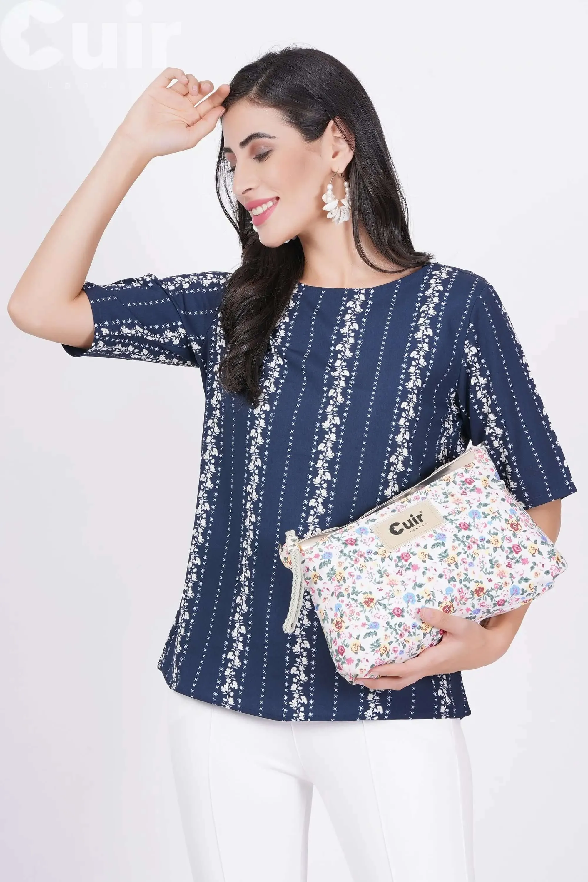 Stylish Flower Printed Clutch Bag | Chic Floral Design