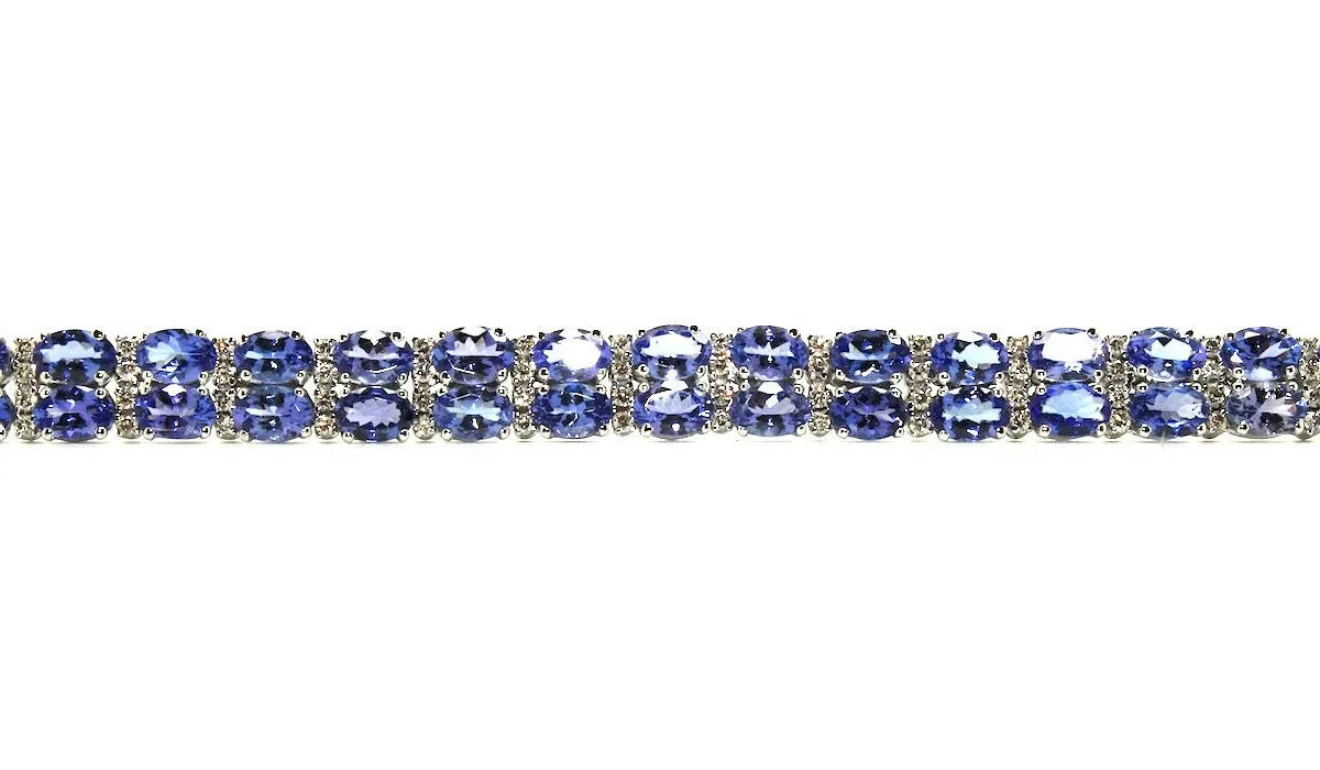 Tanzanite & Diamond Double Row Bracelet/Item code: BR 2