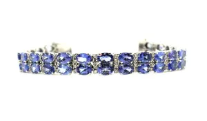 Tanzanite & Diamond Double Row Bracelet/Item code: BR 2