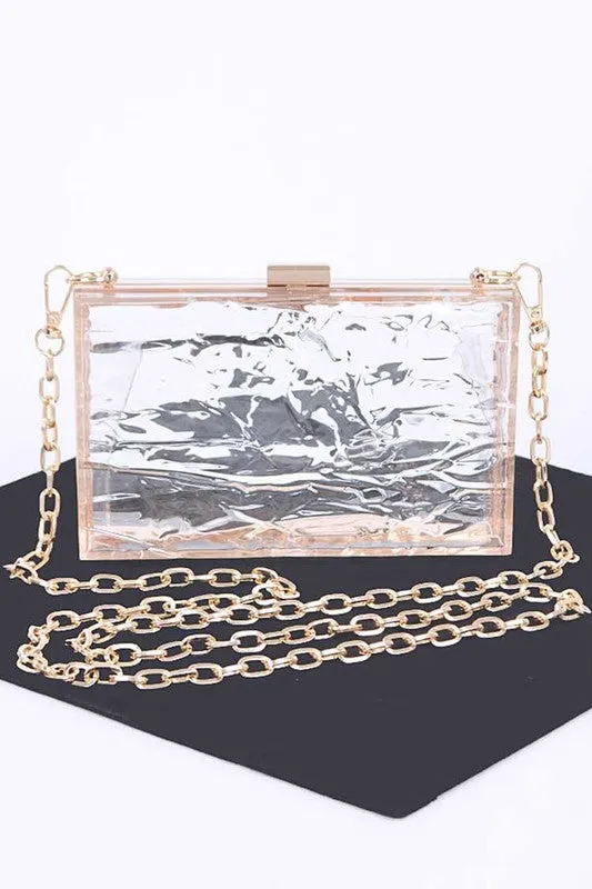 Textured Acrylic Transparent Box Clutch