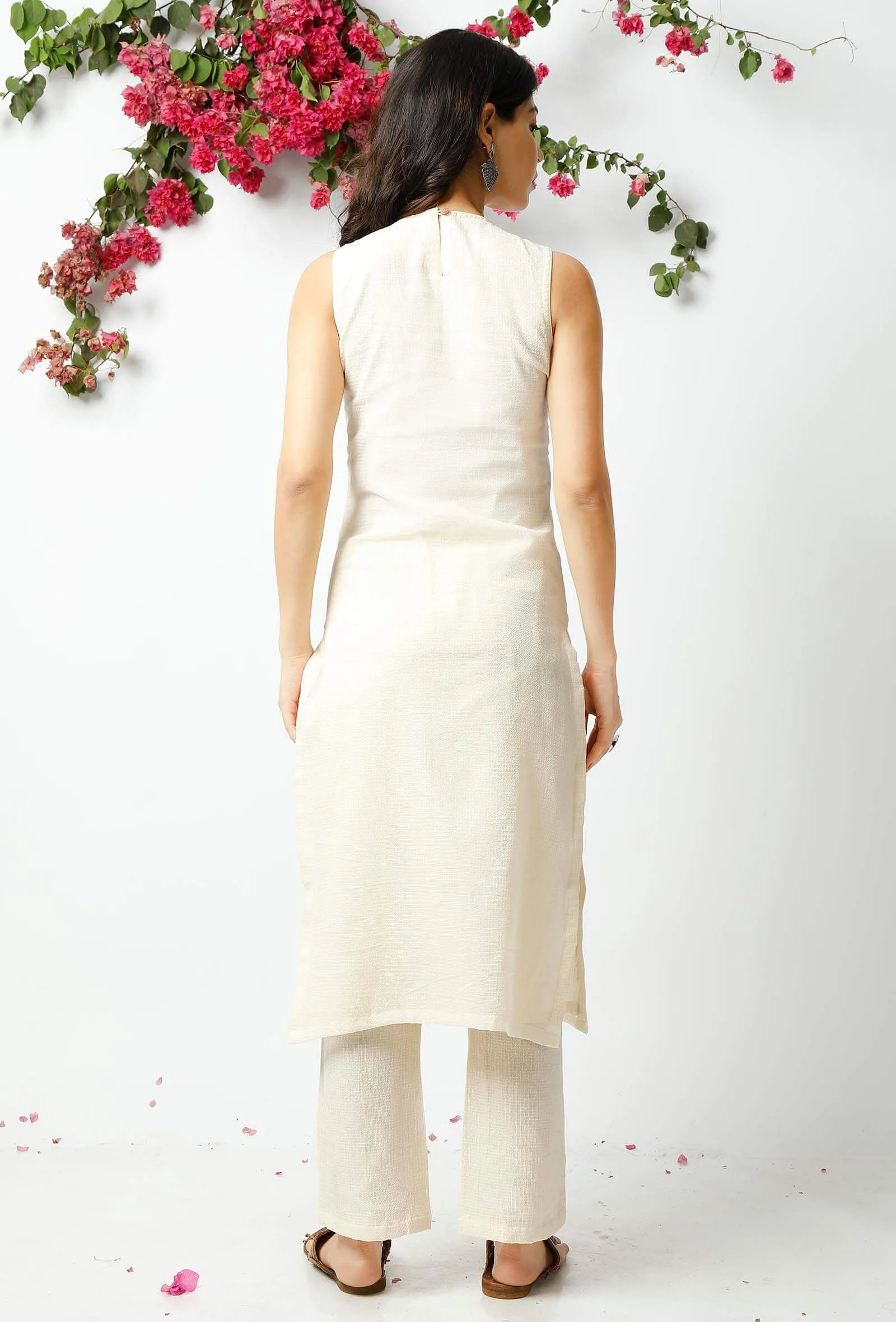 The Charming Off White Kota Kurta