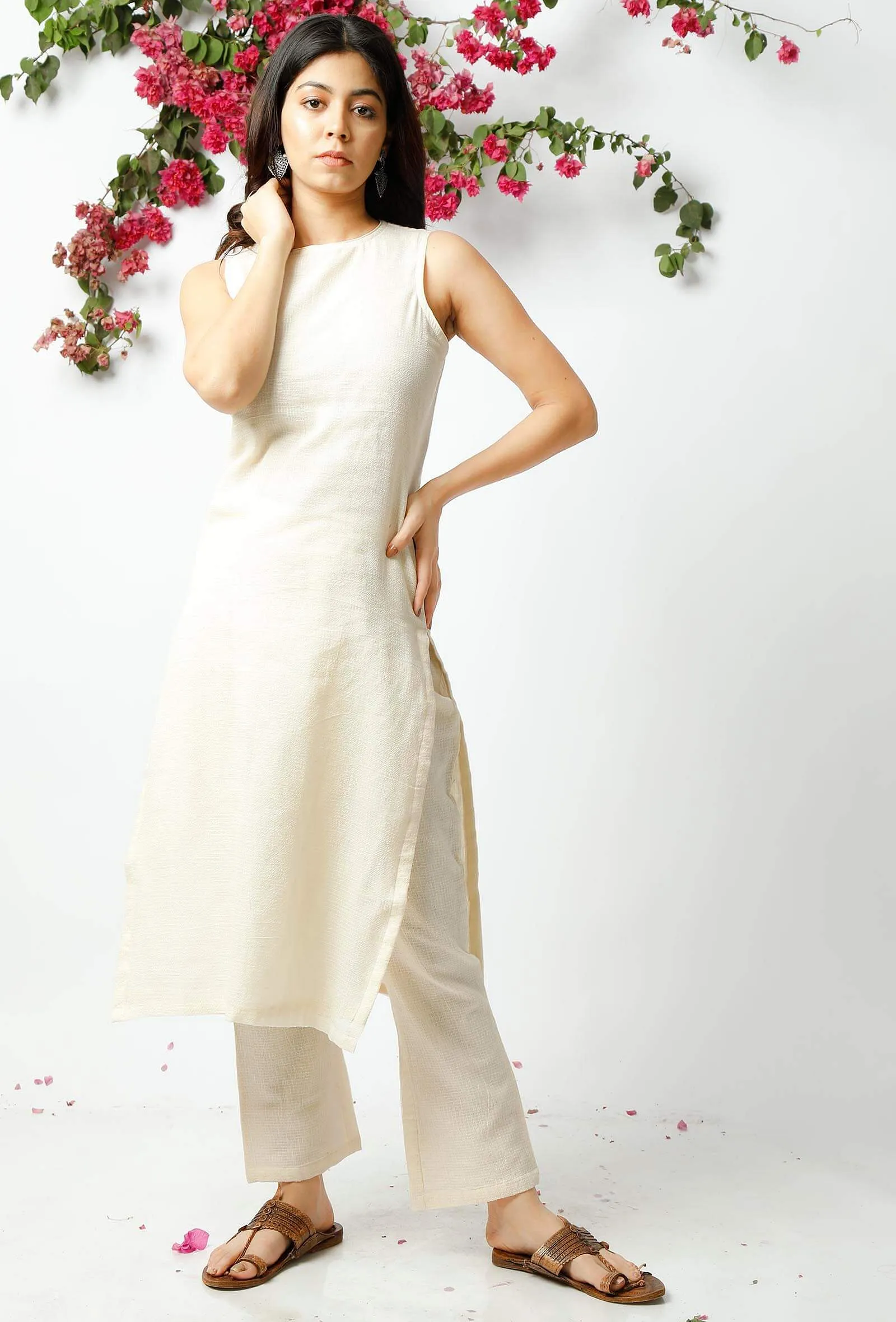 The Charming Off White Kota Kurta