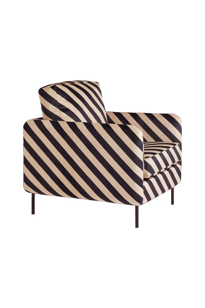 The Edie Sand and Black Stripe Armchair