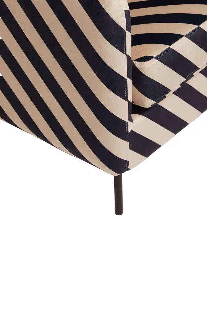 The Edie Sand and Black Stripe Armchair