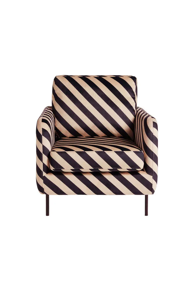 The Edie Sand and Black Stripe Armchair