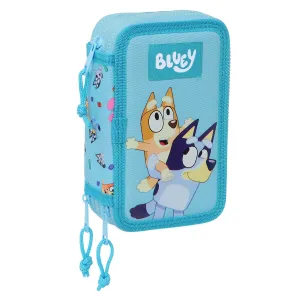 Triple Pencil Case Bluey Sky blue 12,5 x 19,5 x 5,5 cm 36 Pieces