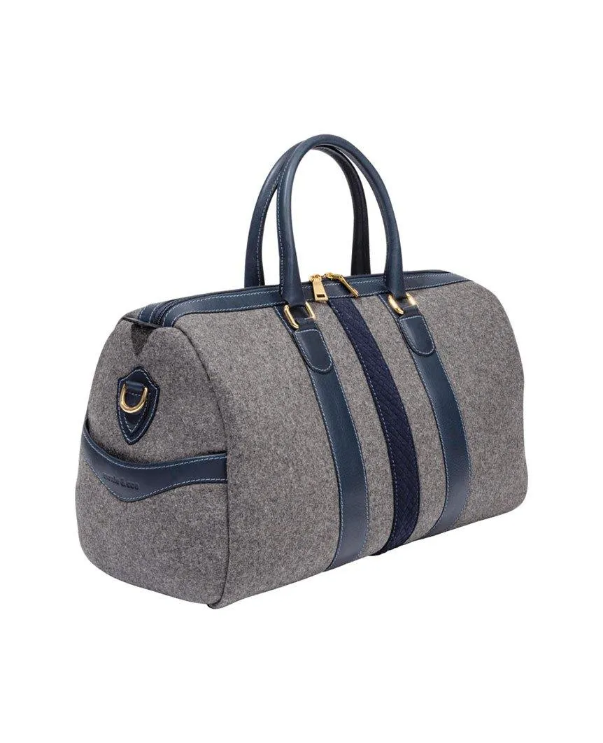 Wool Weekender Grey & Navy