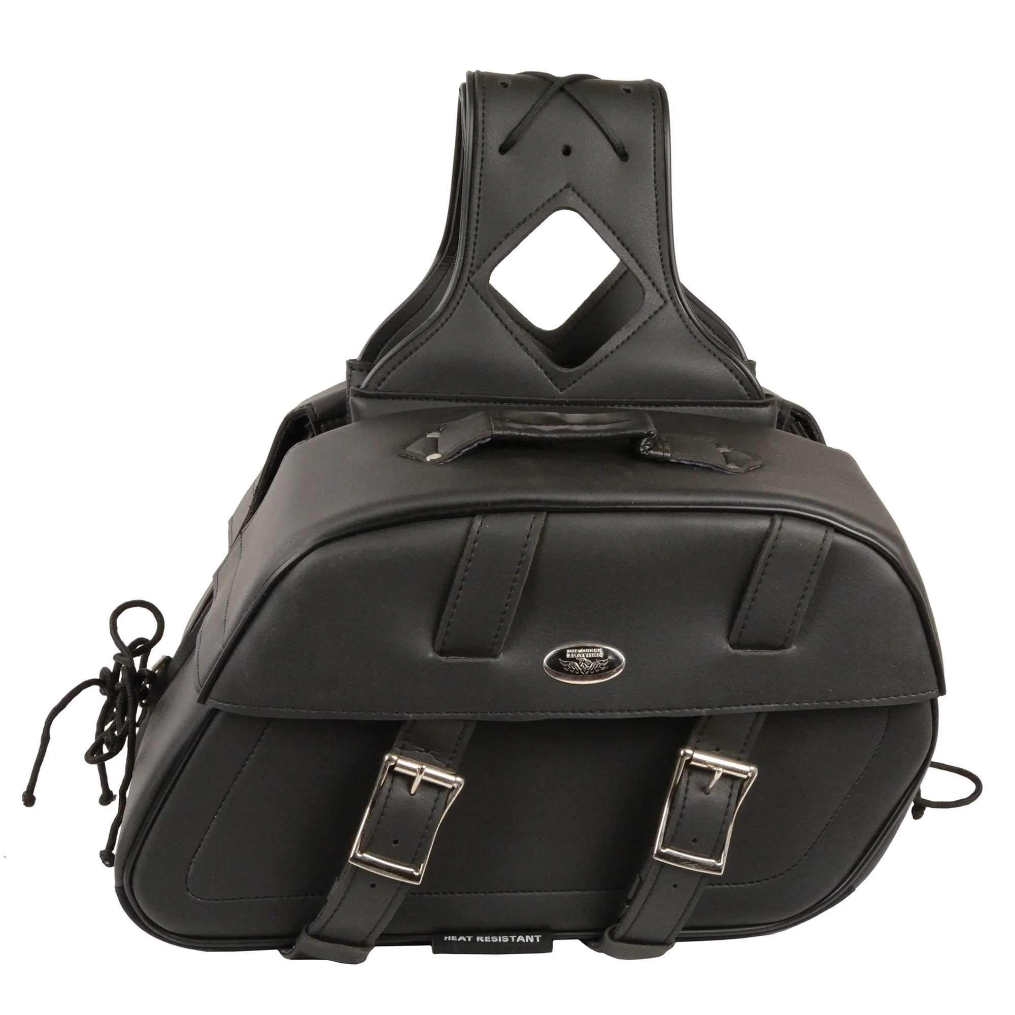 Zip-Off PVC Throw Over Rounded Saddle Bag (15X10X6X18)